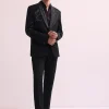 Black Lapel Hand Embroidered Tuxedo With Shirt And Pants