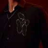Black Embellished Festive Shirt