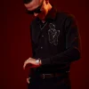 Black Embellished Festive Shirt