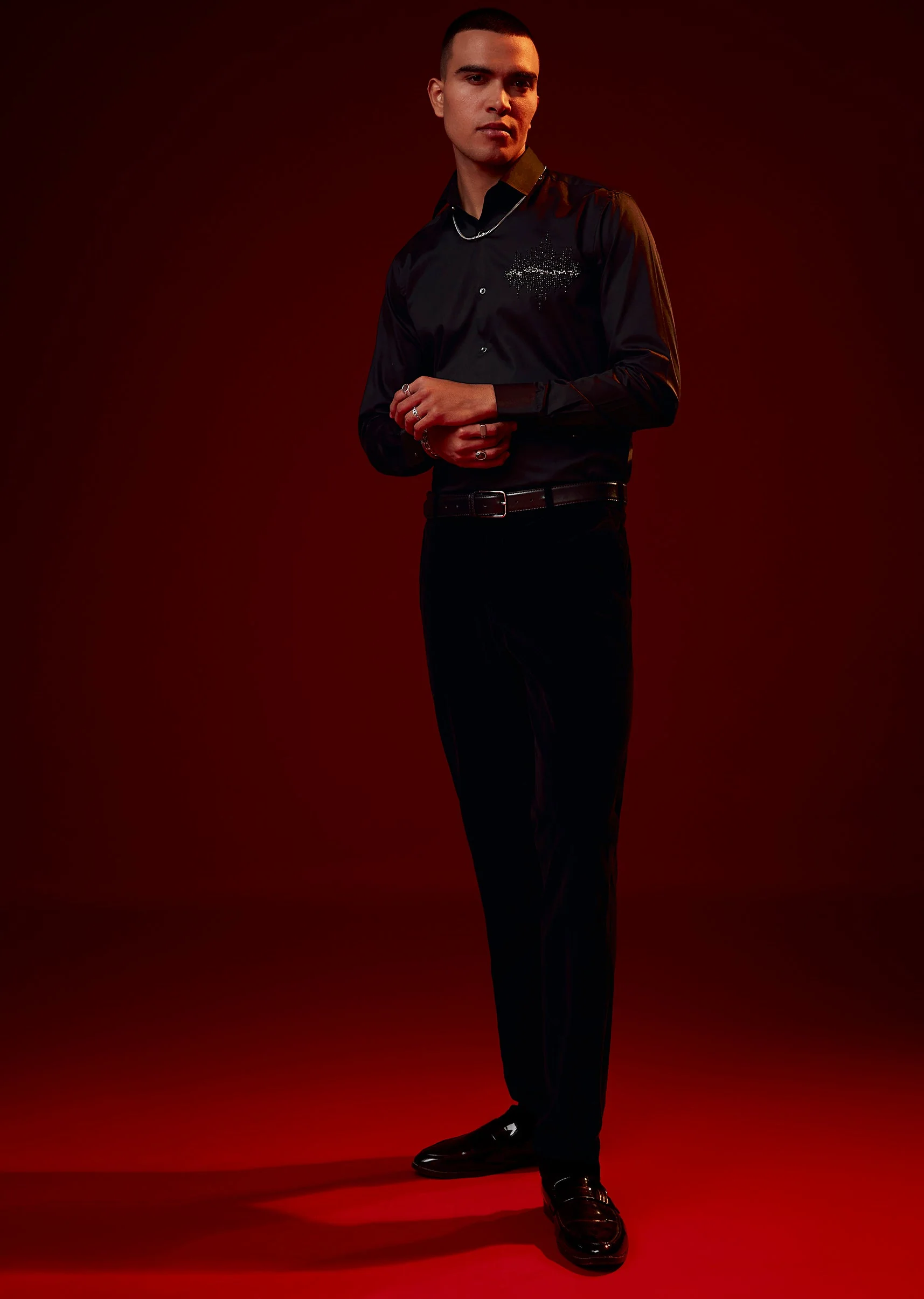 4204-40-40-variation-1.webp Black Embroidered Silk Blend Mandarin Collar Shirt