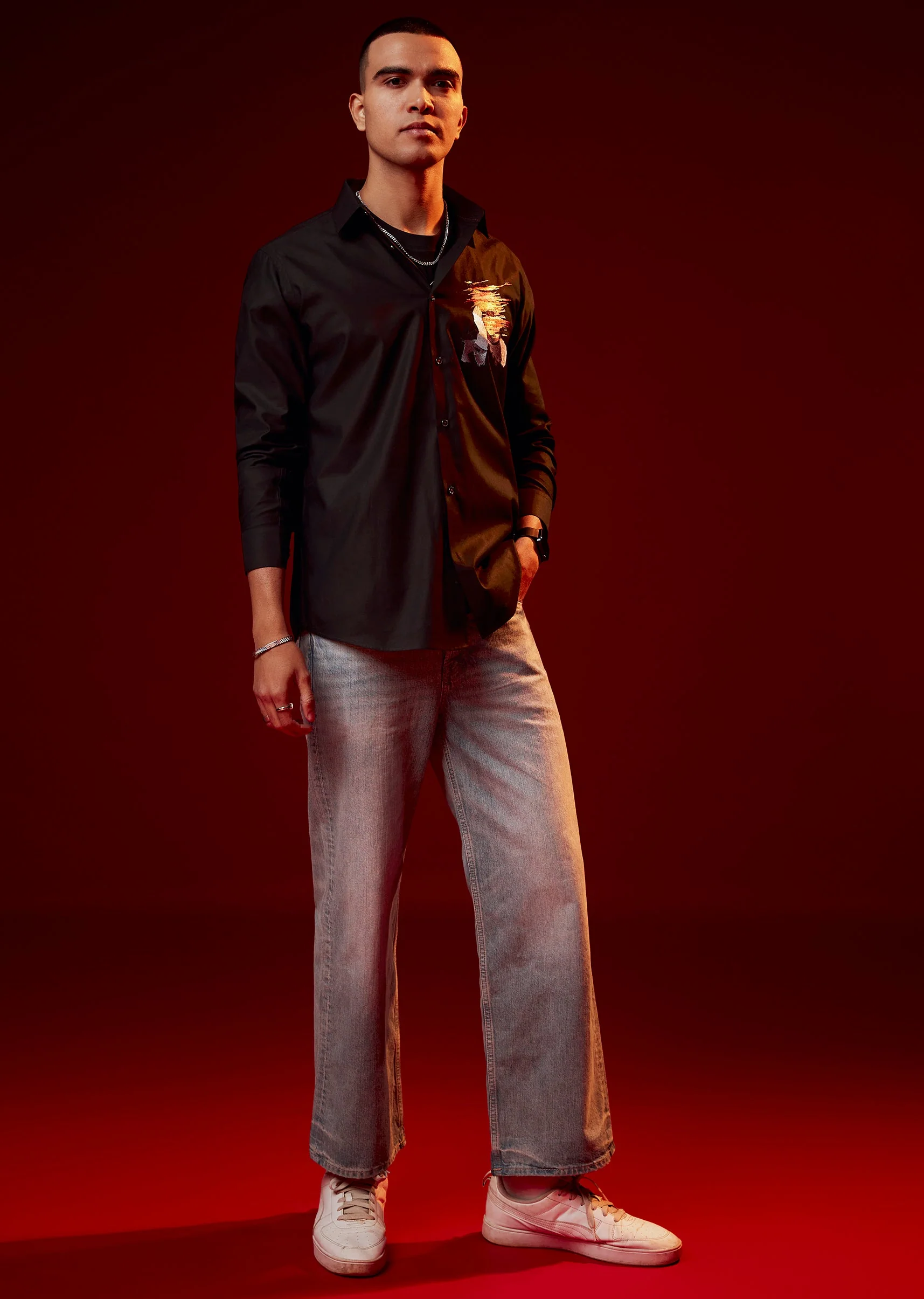 4210-black-embroidered-silk-blend-festive-shirt-1.webp Black Embroidered Silk Blend Festive Shirt