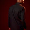 Black Cut Dana Embroidered Party Shirt