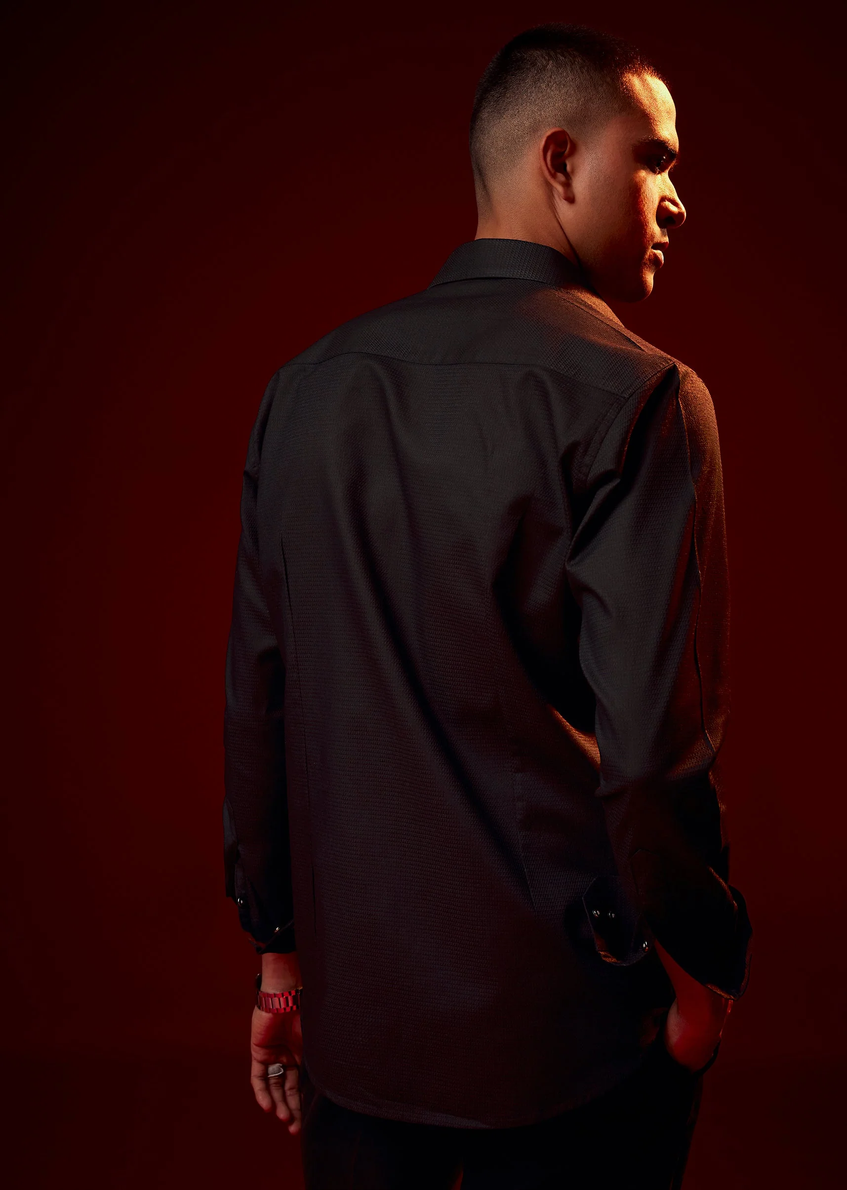 Black Cut Dana Embroidered Party Shirt