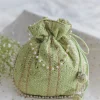Green Cotton Potli With Embroidery