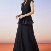 Black Organza Peplum Jacket Crop Skirt Lehenga