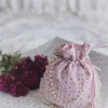 Pink Cotton Potli With Embroidery