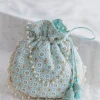 Blue Cotton Potli With Embroidery