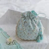 Blue Cotton Potli With Embroidery