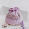 Purple Cotton Potli With Embroidery