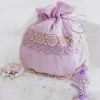 Purple Cotton Potli With Embroidery