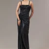 Black Contemporary Corset Gown With Pearl Bead And Sequin Embellishments