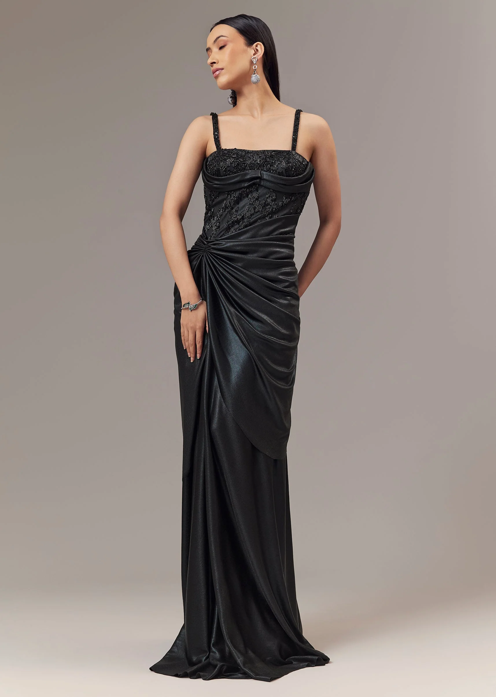 4291-us-0-us-0-variation-1.webp Black Contemporary Corset Gown With Pearl Bead And Sequin Embellishments
