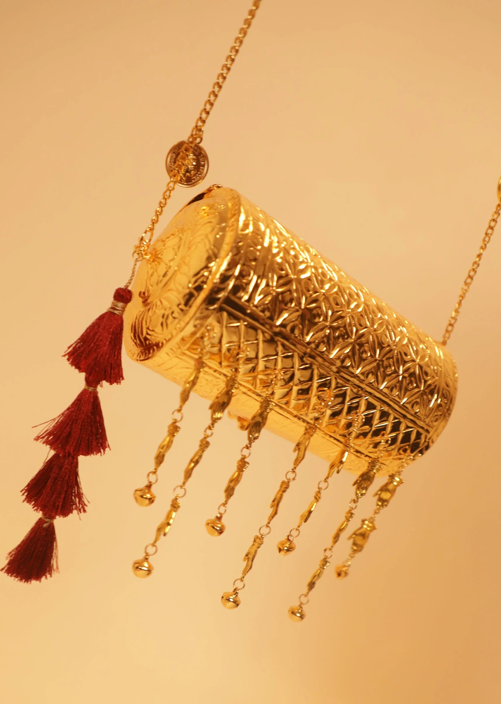 Antique Gold Coin And Ghungroo Sling Bag