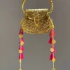 Gold Embossed Potli Handle Bag