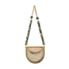 Gold Pearl Embellished Metal Bag
