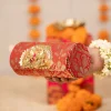 Red Brocade Textured Paisley Motif Bag