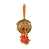 Silver and Gold Embossed Textured Metal Bag with Tassels