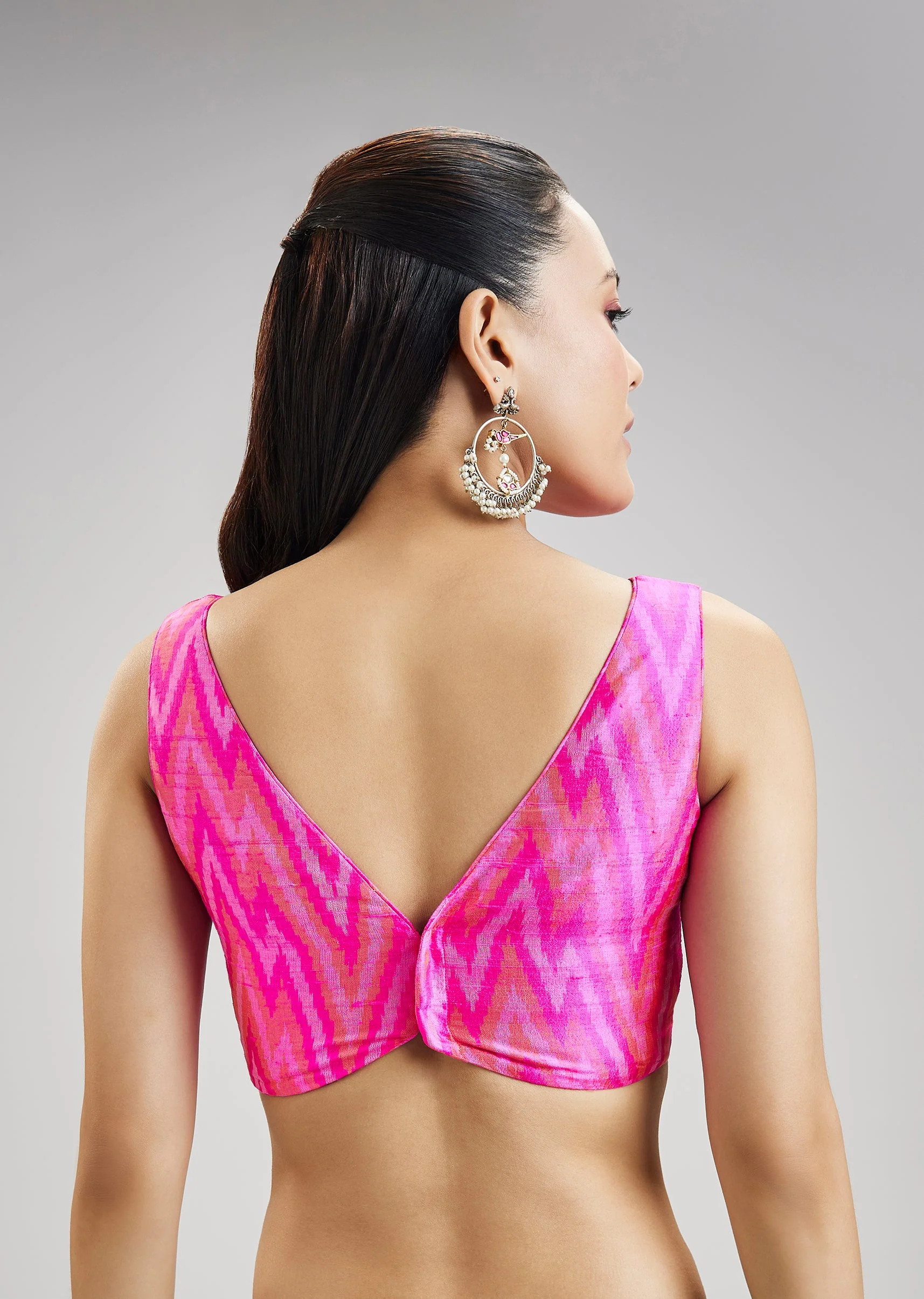 Rani Pink Tussar Silk Ikat Blouse