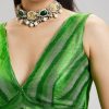 Green Pure Tussar Silk Ikat Potal Stitched Blouse