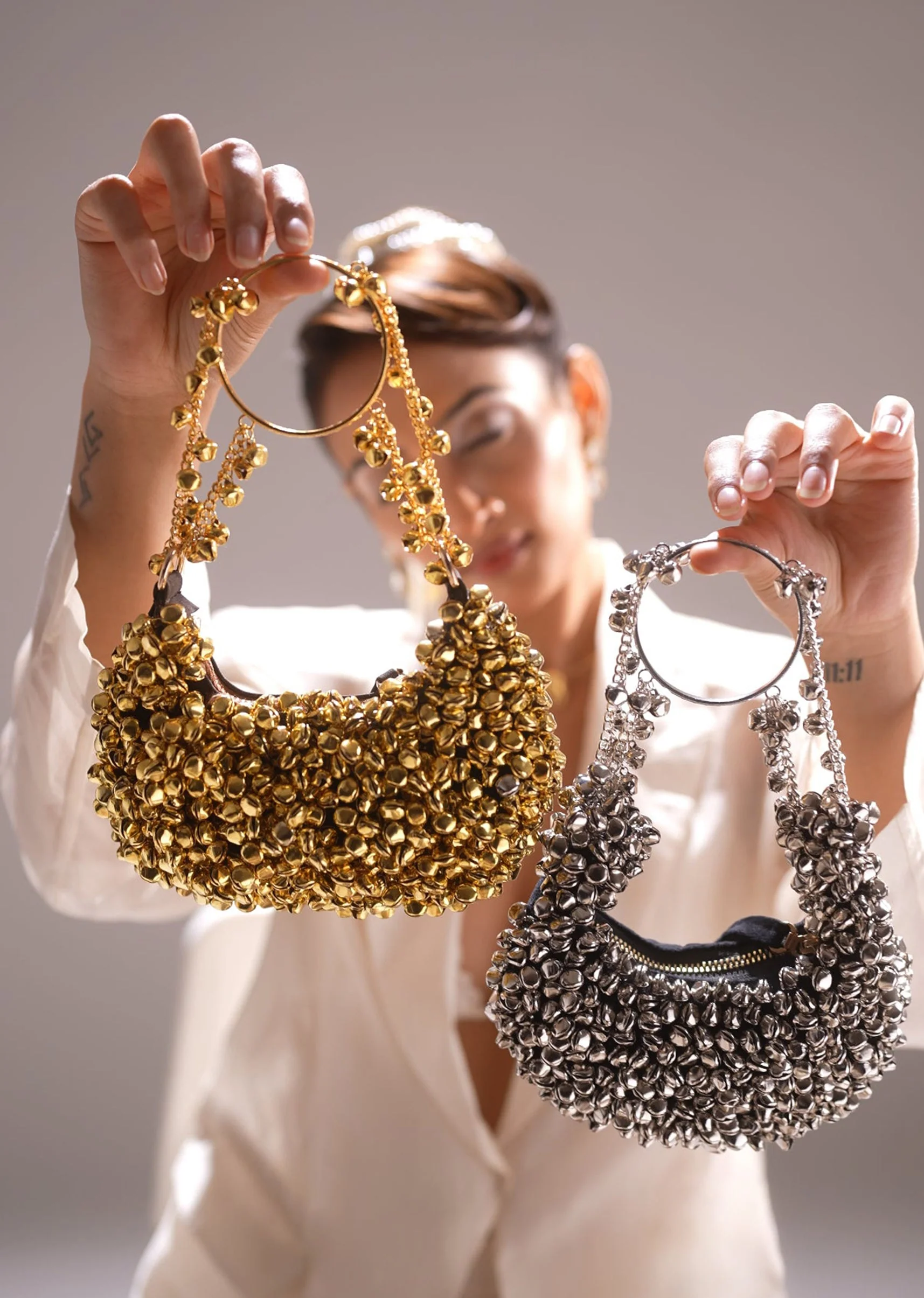 Gold Ghungroo Embellished Potli Bag