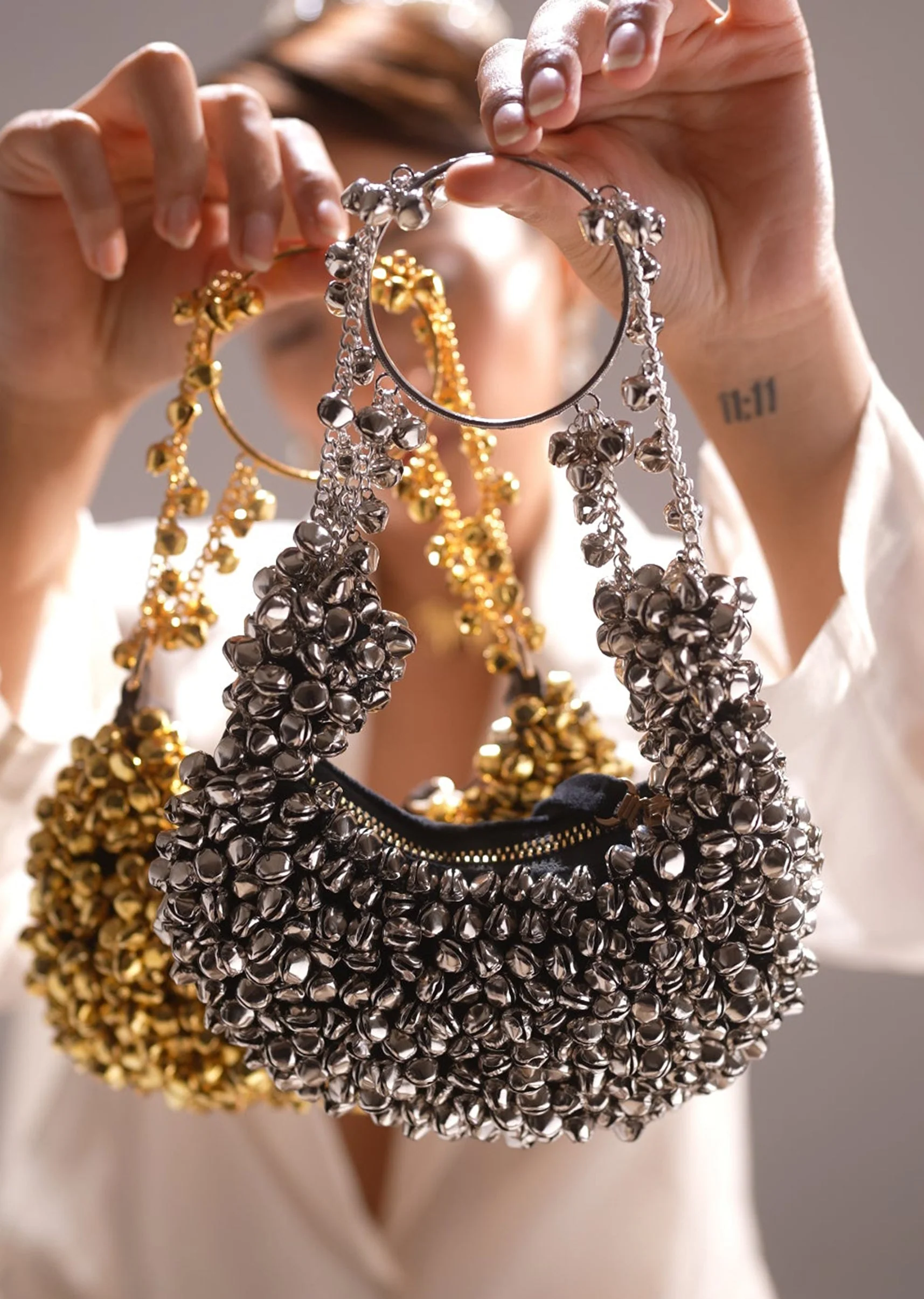 Silver Ghungroo Embellished Potli Bag