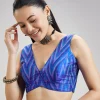 Royal Blue Tussar Silk Ikat Fancy Blouse