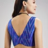 Royal Blue Tussar Silk Ikat Fancy Blouse