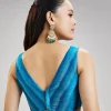 Sky Blue Pure Tussar Silk Ikat Potal Stitched Blouse
