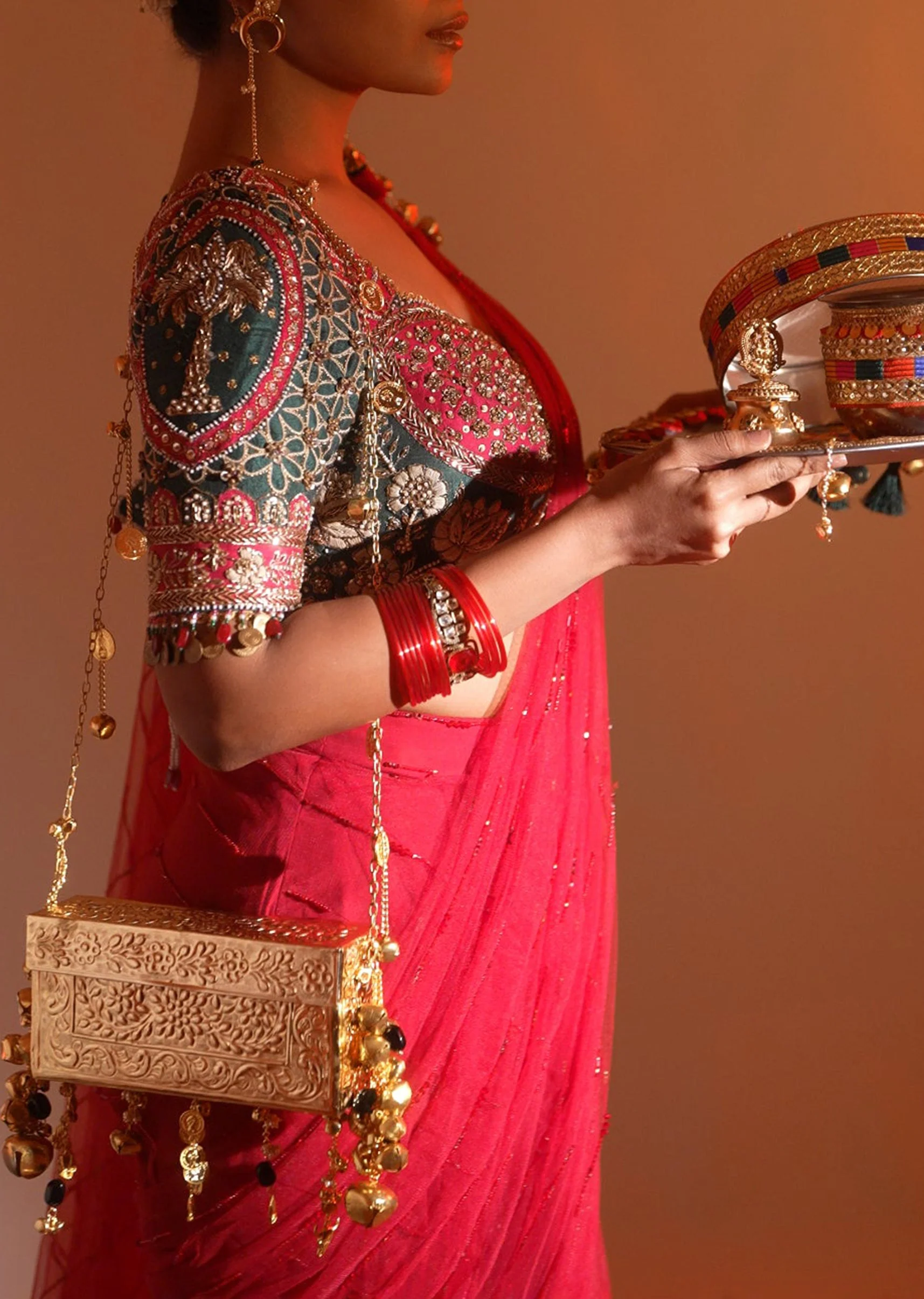 Gold Heritage Embellished Handbag