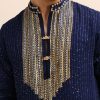 Navy Blue Gold Coin Work Kurta Salwar Set