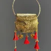 Gold Elephant Motif Potli Bag
