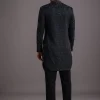 Navy Blue Cutdana Embroidered Indowestern Suit