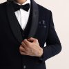 Navy Blue Intricate Embroidered Tuxedo