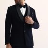 Navy Blue Intricate Embroidered Tuxedo