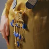 Blue Banarasi Brocade Sling Bag