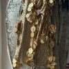 Gold Coin Tassel Potli Bag