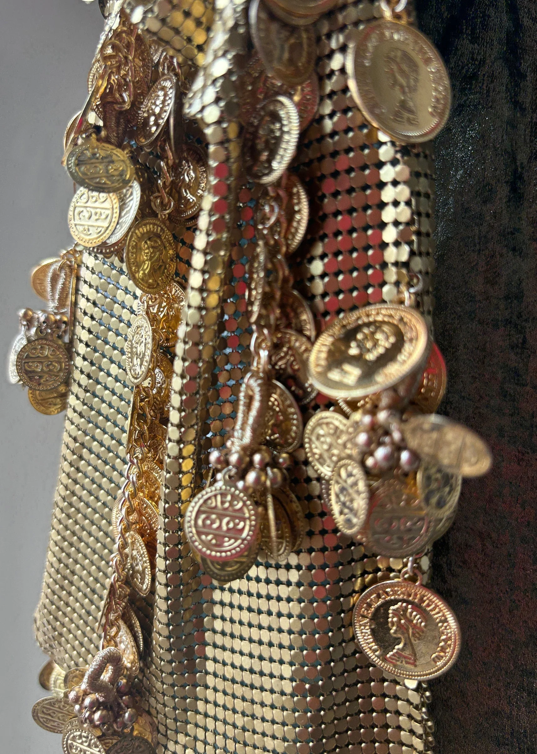 Gold Coin Tassel Potli Bag