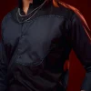 Blue Patch Work Embellished Mandarin Collar Shirt