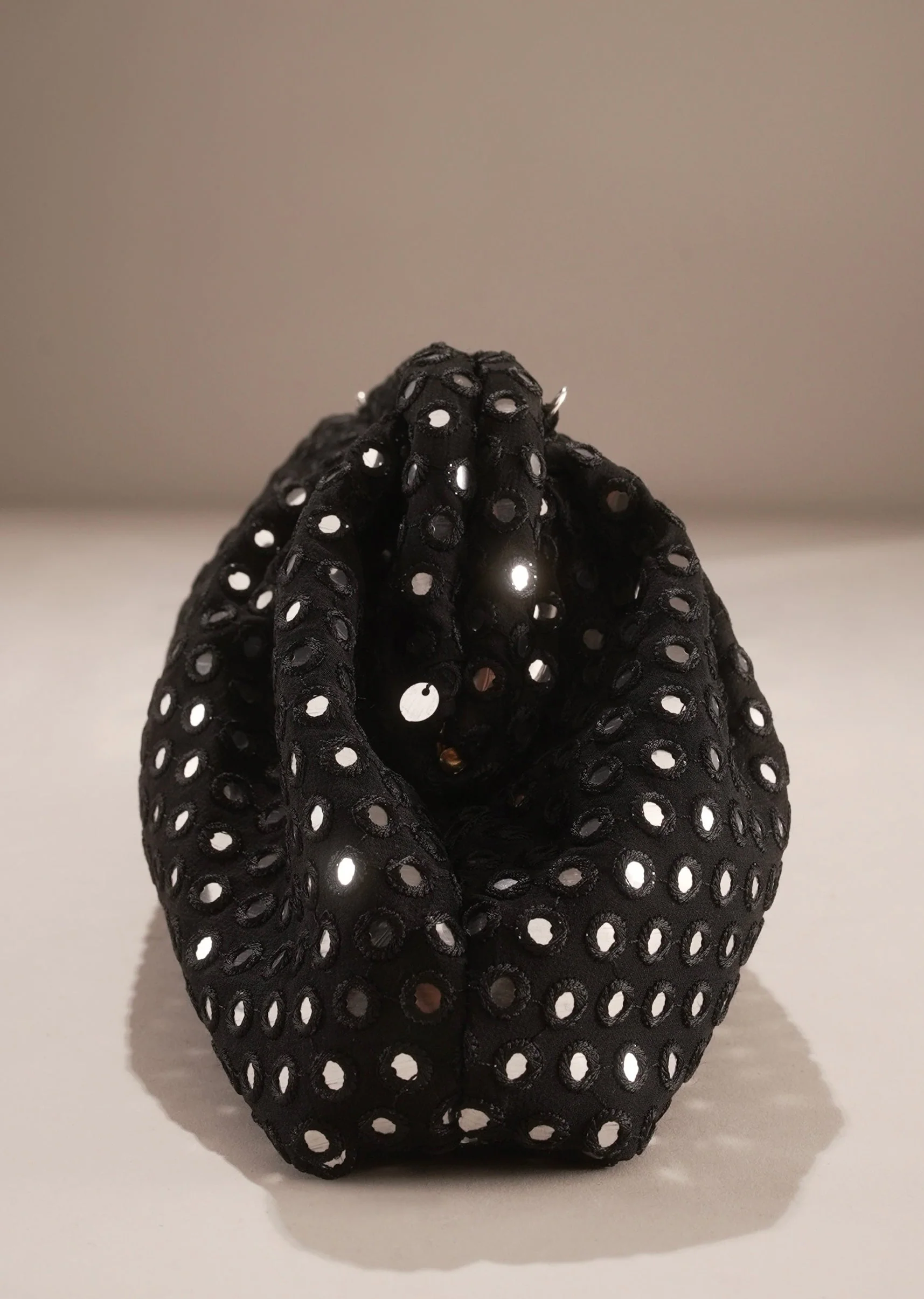 Black Mirror Stud Clutch Bag