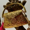 Gold Embossed Handle Potli Handbag