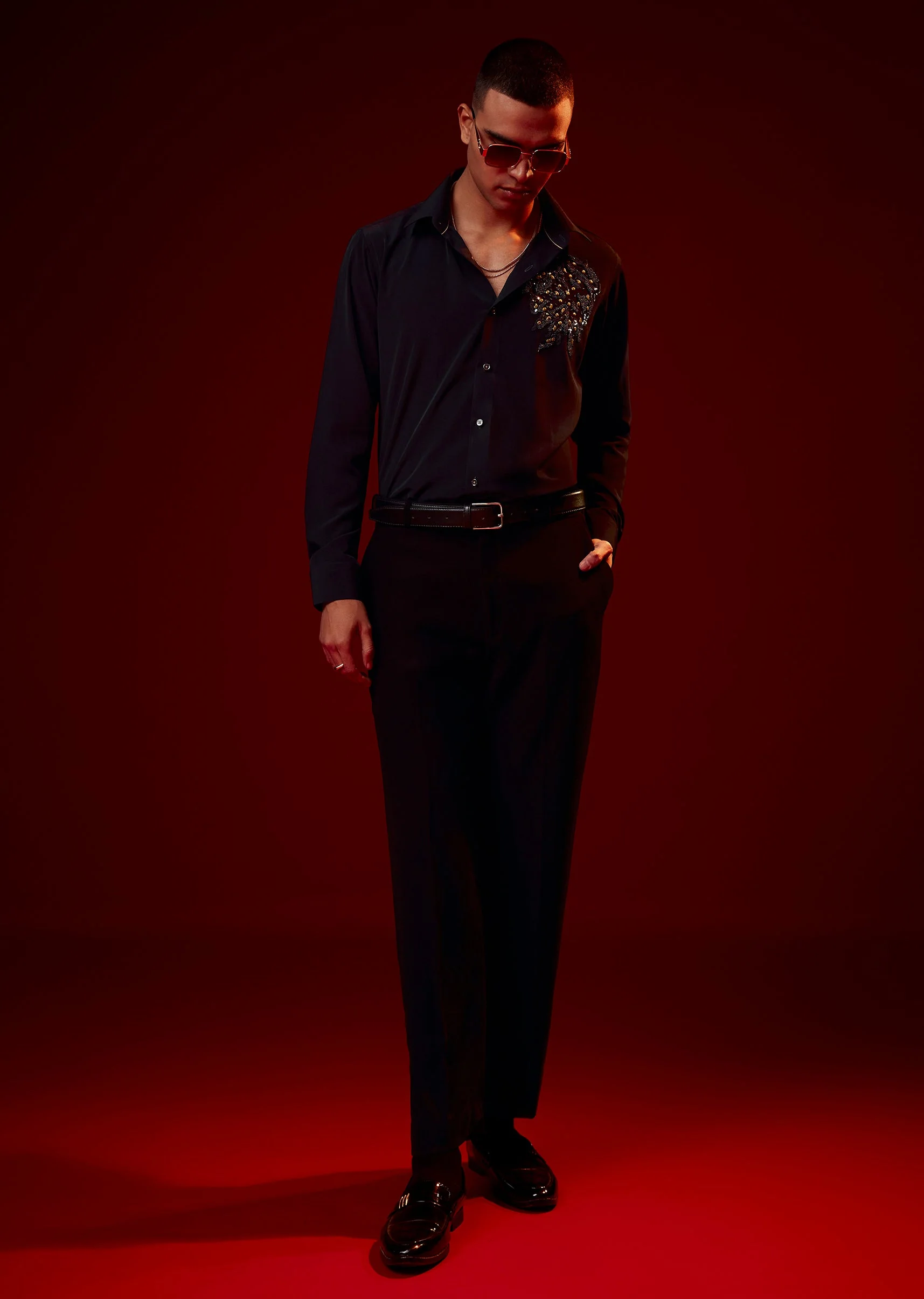 4468-36-36-variation-1.webp Navy Blue Embellished Polyester Party Shirt