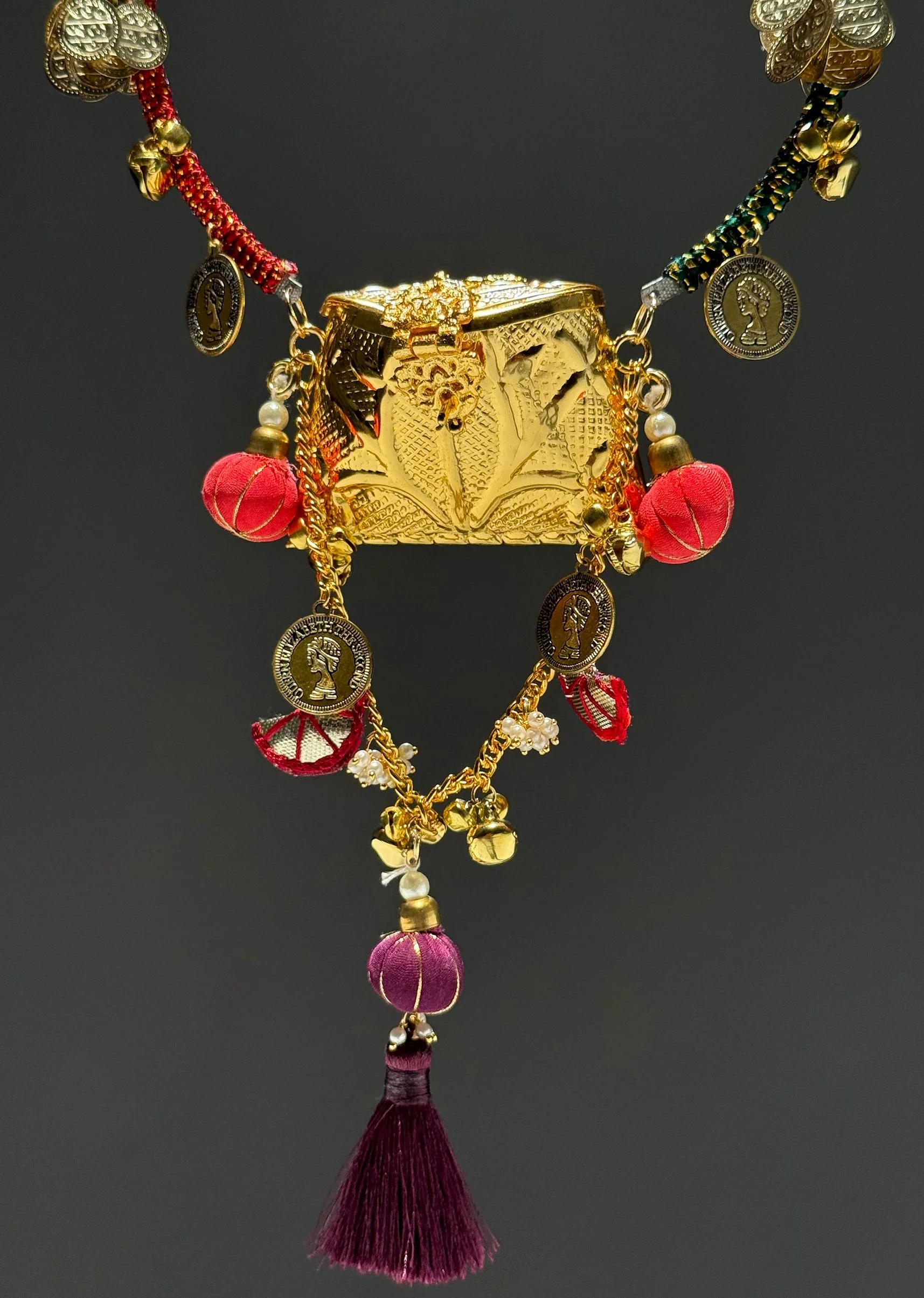 Gold Embossed Multicolour Potli Bag