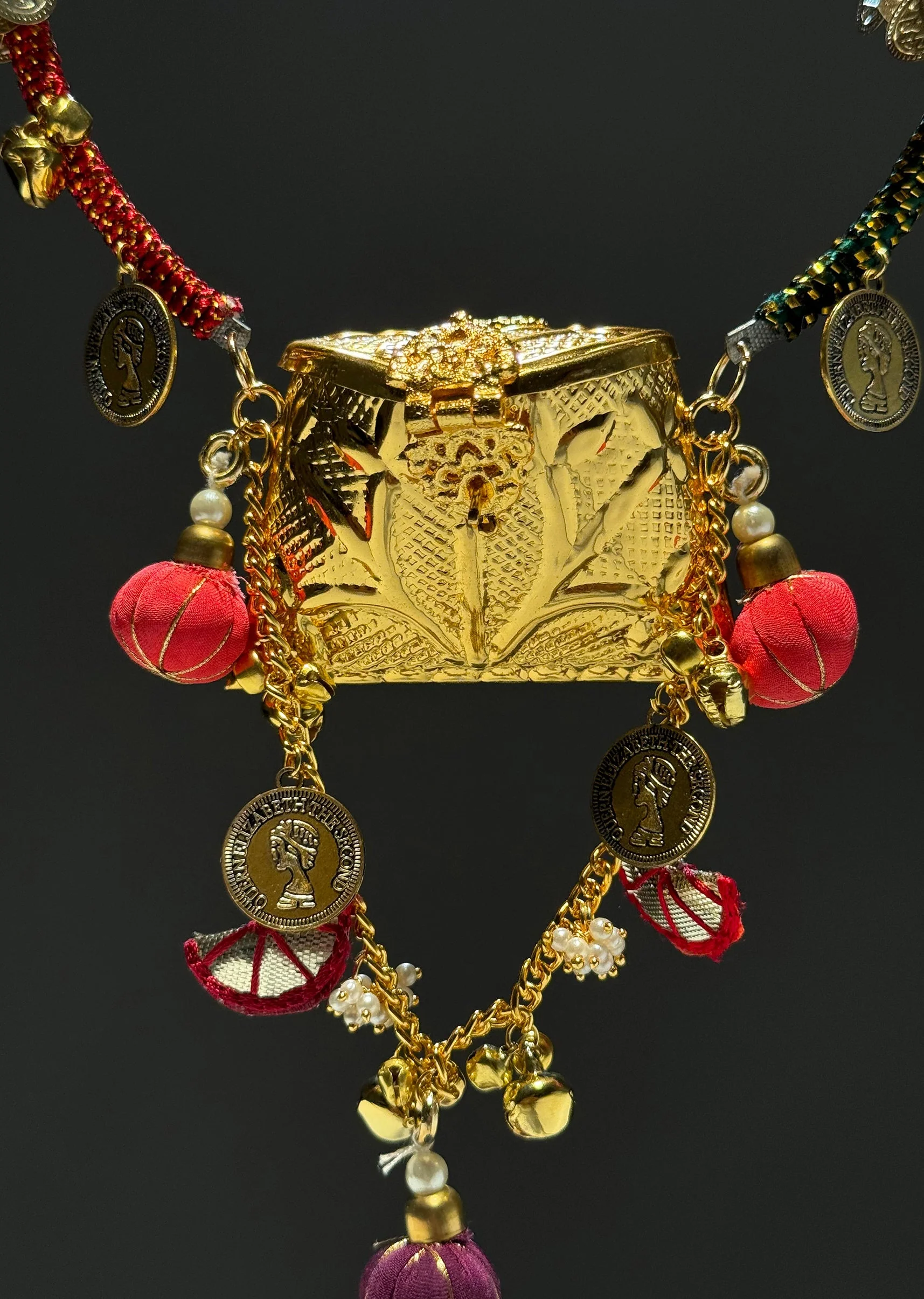 Gold Embossed Multicolour Potli Bag
