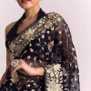 Blue Organza Parsi Gara Embroidered Saree