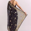 Blue Organza Parsi Gara Embroidered Saree
