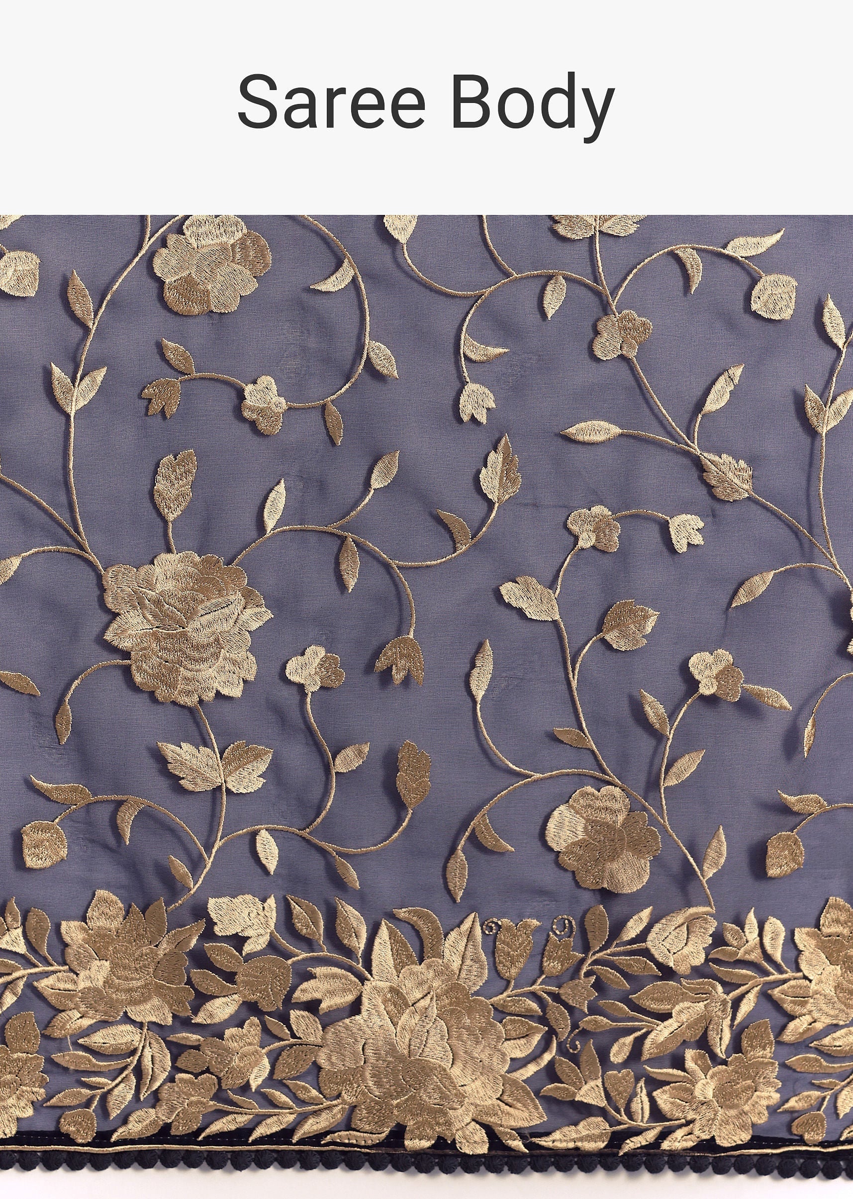 Blue Organza Parsi Gara Embroidered Saree