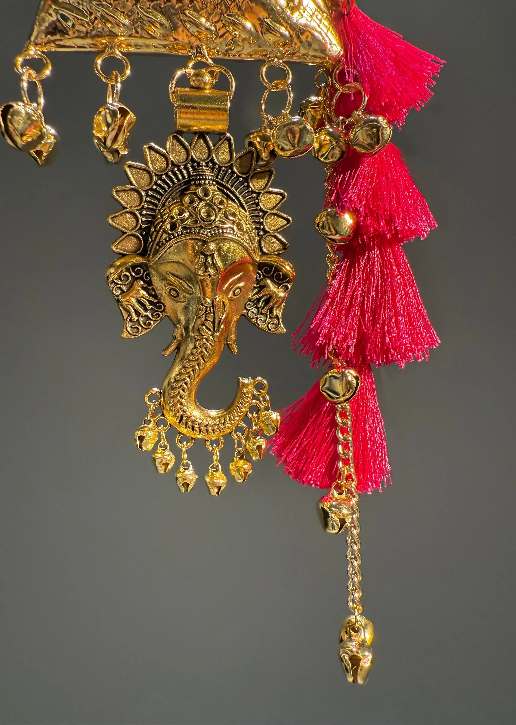 Gold Ganesha Charm Potli Bag