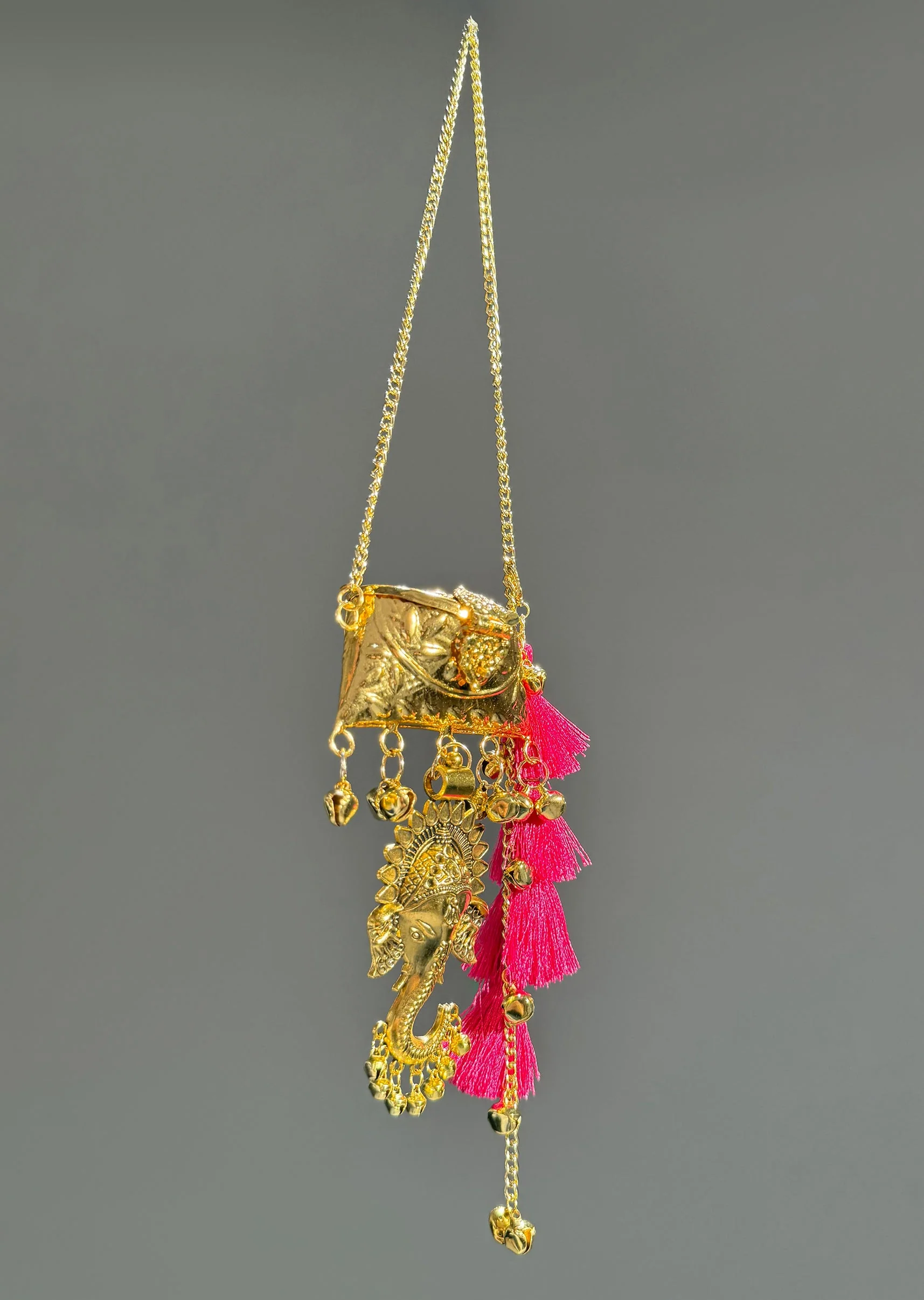 Gold Ganesha Charm Potli Bag