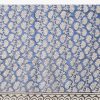 Blue Printed Tassel Border Saree with Unstitched Blouse