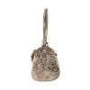 Silver Ruby Encrusted Metal Bag